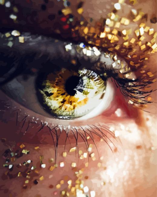 Aesthetic Glitter Eye paint by numbers