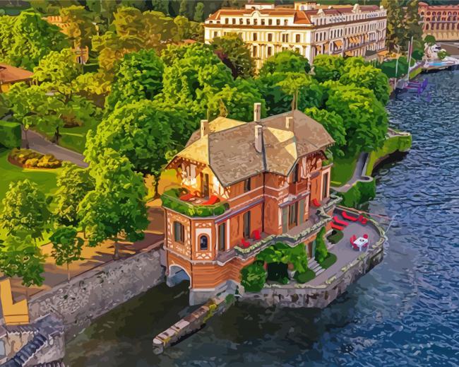 Italian Villa On The Lake paint by numbers