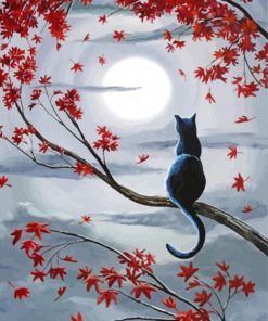 Lonely Cat Moon paint by numbers
