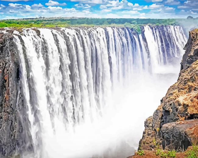 Victoria Falls Zambia paint by numbers