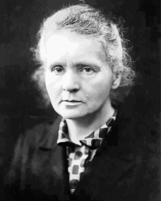 Black And White Marie Curie paint by numbers