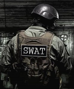 Black And White SWAT paint by numbers