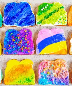 Colorful Toast Food paint by numbers