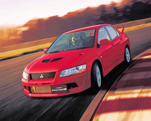 Cool Mitsubishi Evo paint by numbers