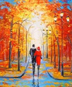Couple Walk In The Park paint by numbers