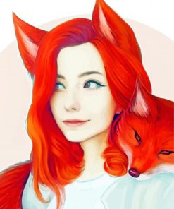 Cute Woman Fox paint by numbers