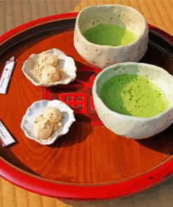 Green Matcha Asian Tea paint by numbers