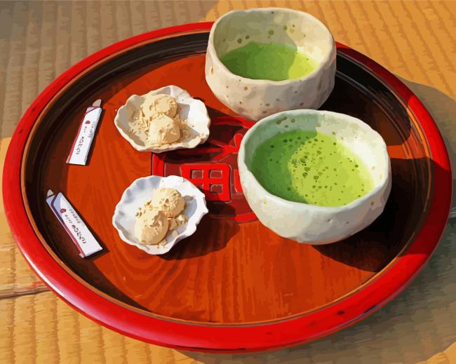 Green Matcha Asian Tea paint by numbers