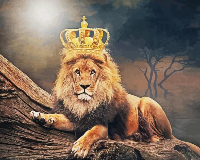 King Lion Crown paint by numbers