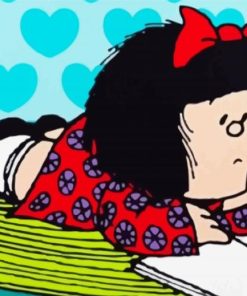 Mafalda Reading A Book paint by numbers