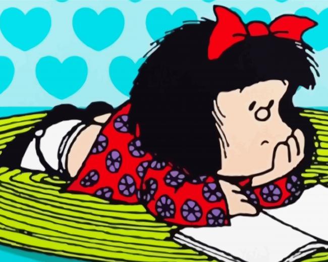 Mafalda Reading A Book paint by numbers