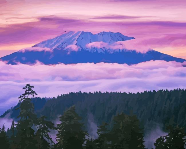 Mt Saint Helens Paint By Numbers
