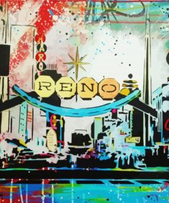 Reno City Nevada Art paint by numbers