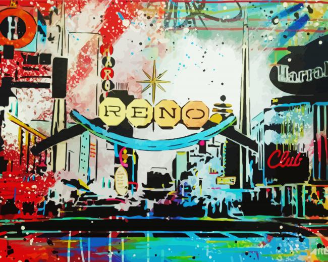 Reno City Nevada Art paint by numbers