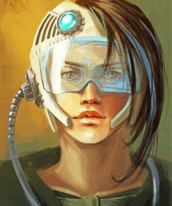 Retro Futuristic Girl paint by numbers