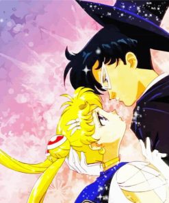 Sailor Moon And Tuxedo Mask Paint by numbers