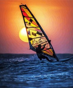Wind Surfing Sunset Paint By Numbers