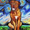 Starry Night Bordeaux Mastiff paint by numbers