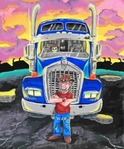 Aesthetic Truck Driver Art Paint By Number