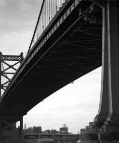 Benjamin Franklin Bridge Black And White Paint By Number