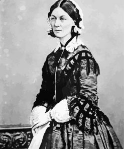 Black And White Florence Nightingale Paint By Numbers