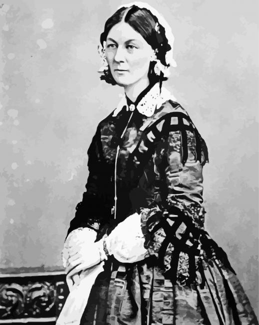 Black And White Florence Nightingale Paint By Numbers
