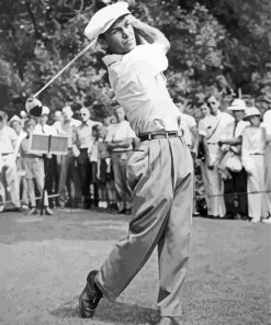 Black And White Golfer Ben Hogan Paint By Numbers