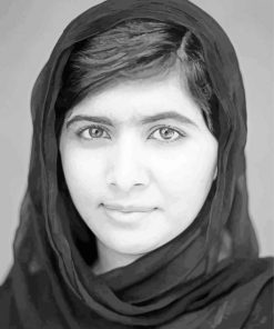 Black And White Malala Yousafzai Paint By Numbers