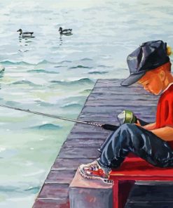 Boy Fishing Paint By Numbers