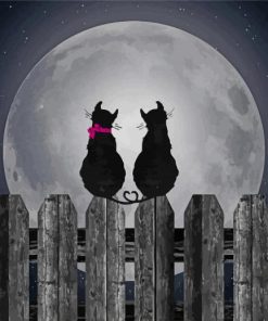 Cats At Moonlight Paint By Numbers