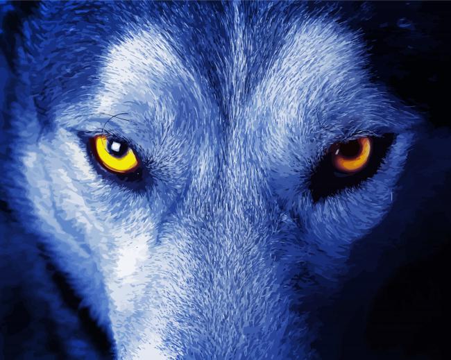 Close Up Wolf Eyes Paint By Number