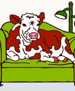 Cow In A Sofa Paint By Number