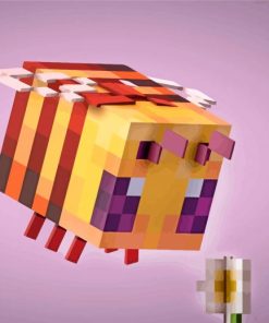 Cute Minecraft Bee Paint By Numbers