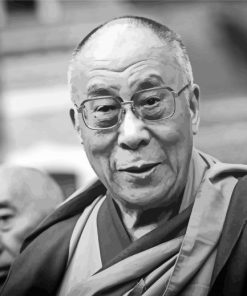Dalai Lama Black And White Paint By Number