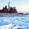 Door County Lighthouse In Winter Paint By Number