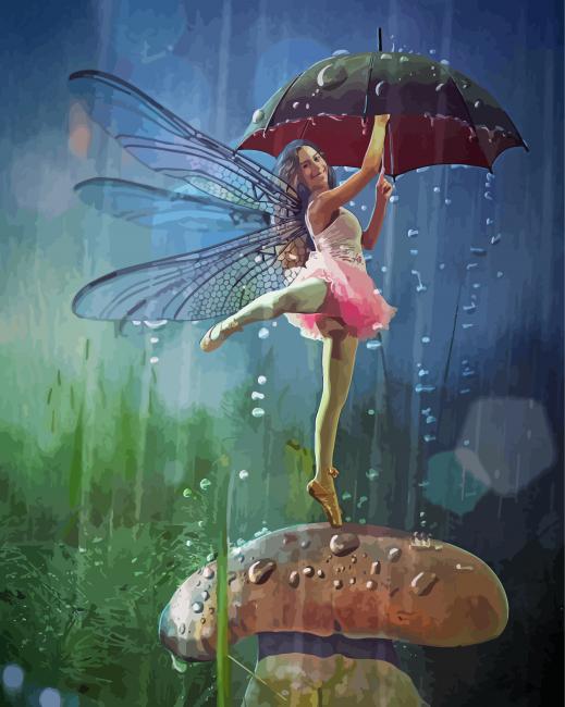 Fairy Dancing In The Rain Paint By Numbers