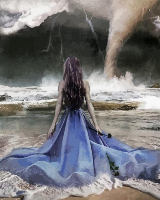 Girl Facing The Storm Paint By Numbers