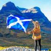 Girl With Scotland Flag Paint By Number