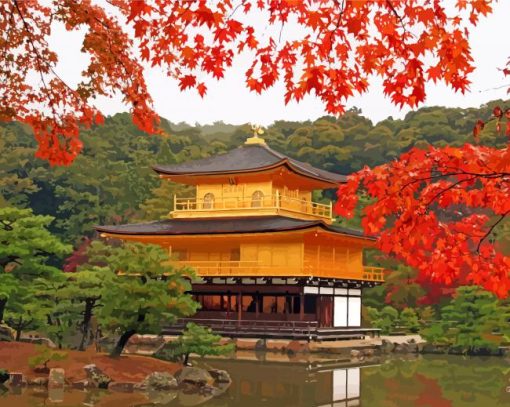 Golden Pavilion Kyoto Paint By Numbers
