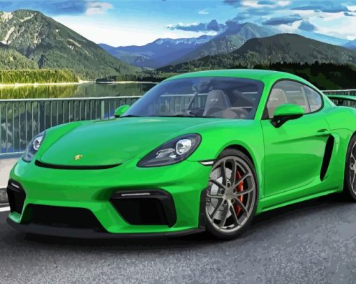 Green Cayman Car Paint By Numbers
