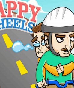 Happy Wheels Game Poster Paint By Number