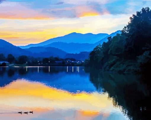 Lake Junaluska Landscape Paint By Number