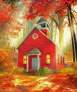 Little Red Schoolhouse Paint By Number