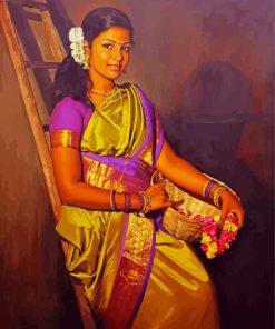 Pretty South Indian Lady Art Paint By Number