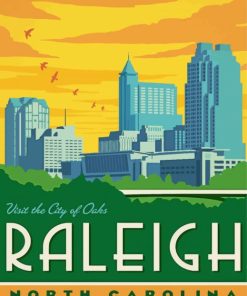 Raleigh City Poster Paint By Number