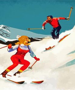 Retro Skiing Paint By Number