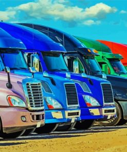 Semi Trucks Paint By Numbers