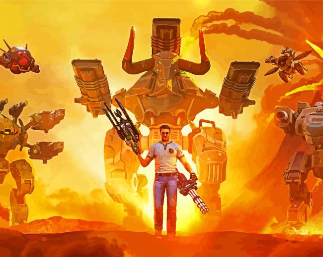 Serious Sam Robots Paint By Numbers