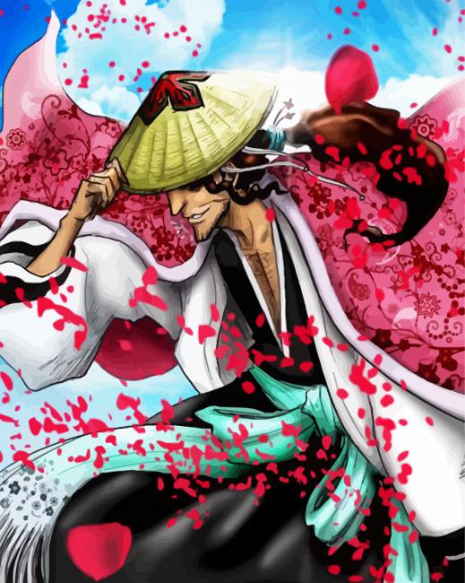 Shunsui Kyoraku Bleach Anime Character Paint By Numbers - Paint By Numbers