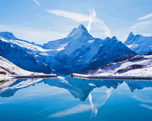 Snowy Swiss Alps Paint By Number
